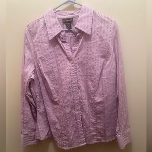 Lane Bryant purple with striping Button Down Long Sleeve Shirt Size 14/16W